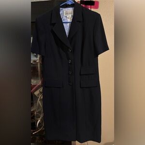 Classic Navy Button-Up Dress